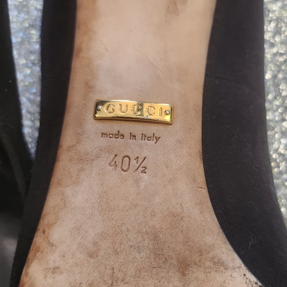 GUCCI BLACK SUEDE PUMP SIZE 40.5 - Picture 3 of 6